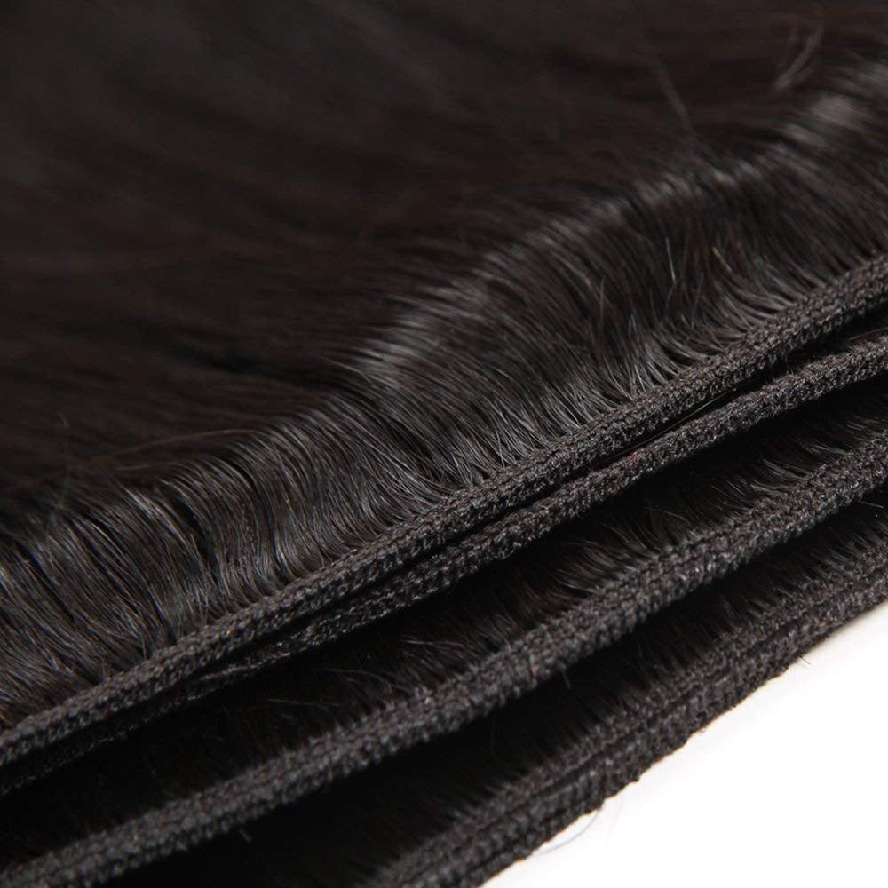 Straight Bundles Human Hair 3 Bundles 14 16 18 Inch 12A Brazilian Virgin Human Hair Bundles Straight Hair 100% Unprocessed Human Hair Natural Color