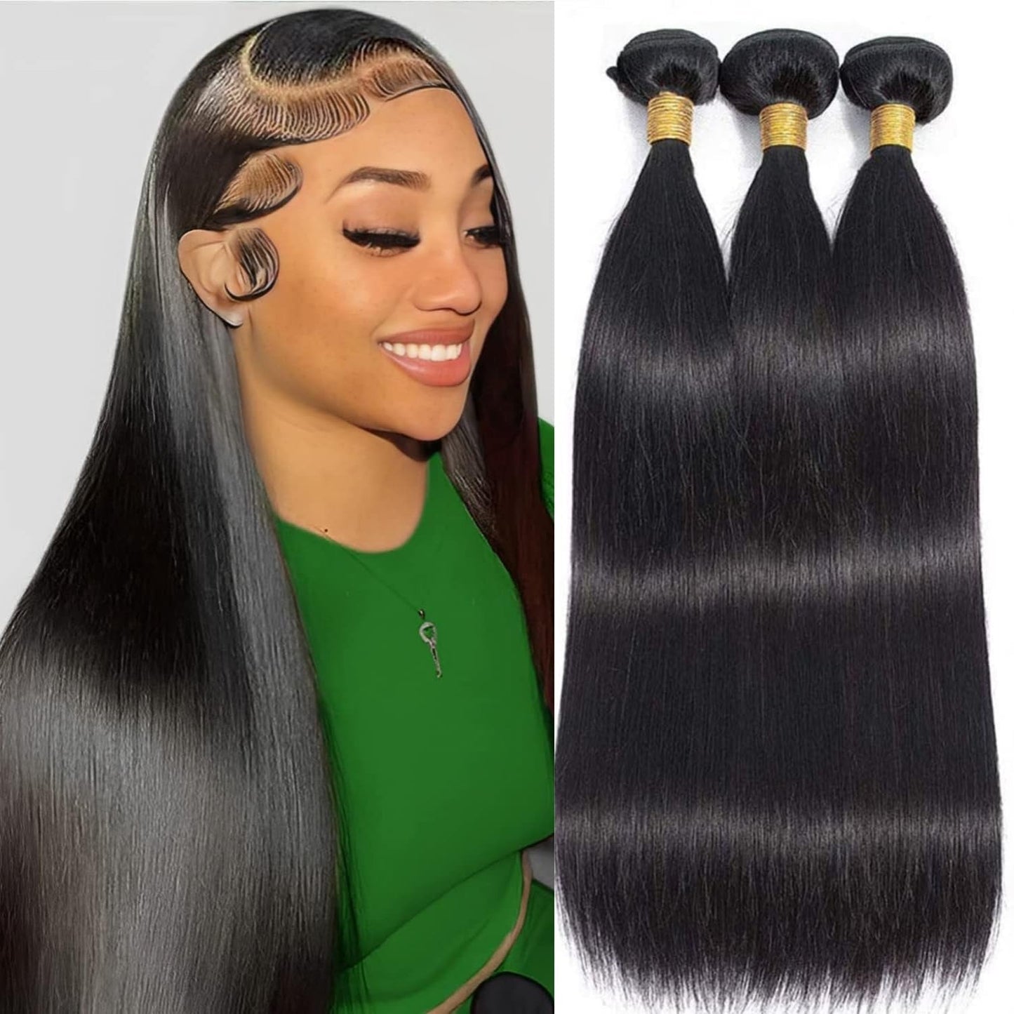 Straight Bundles Human Hair 3 Bundles 14 16 18 Inch 12A Brazilian Virgin Human Hair Bundles Straight Hair 100% Unprocessed Human Hair Natural Color - WORLD TIME VISITS