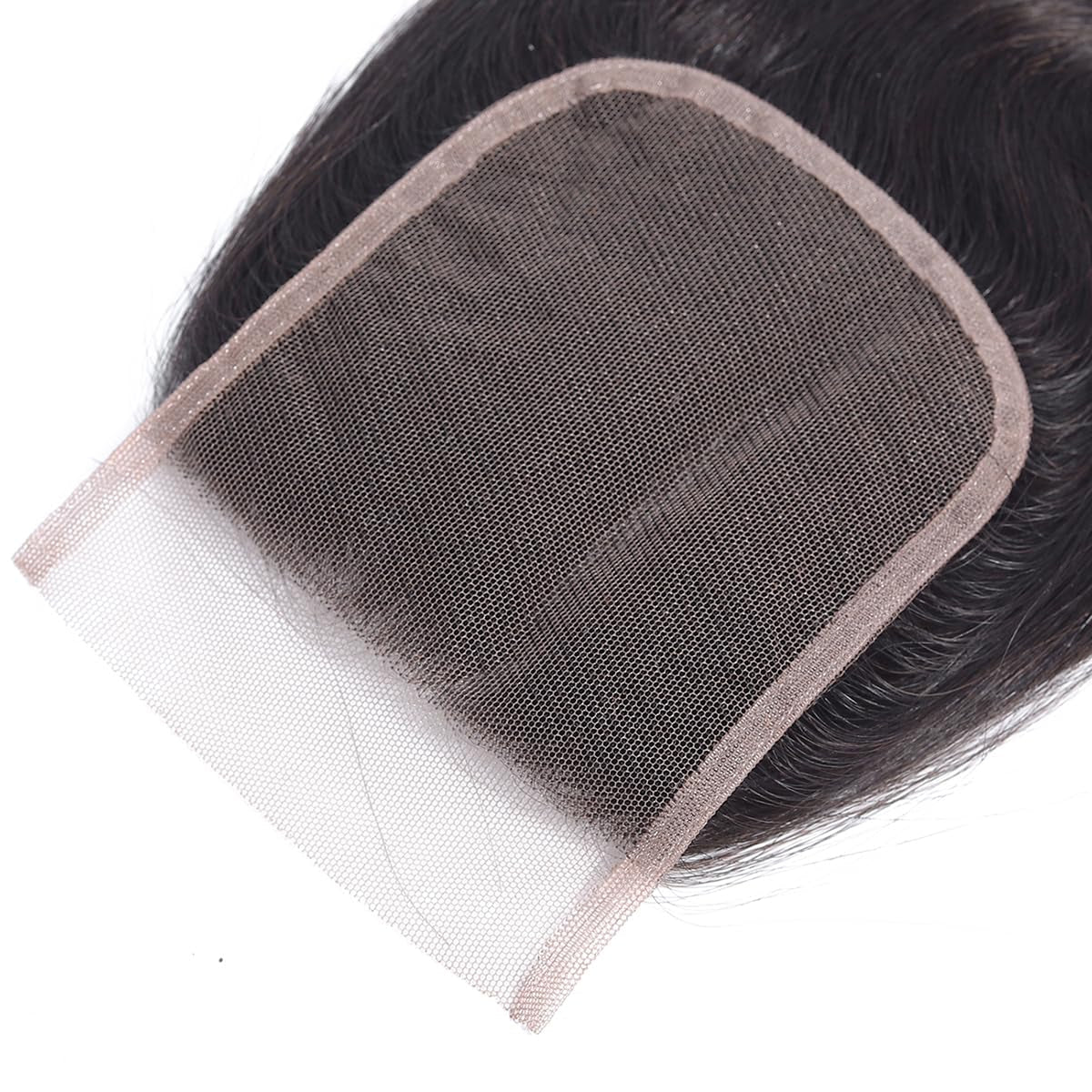Straight Lace Closure Human Hair 4X4 HD Lace Closure 10 Inch Brazilian Virgin Human Hair Transparent Swiss Lace Free Part Pre Plucked with Baby Hair Natural Black