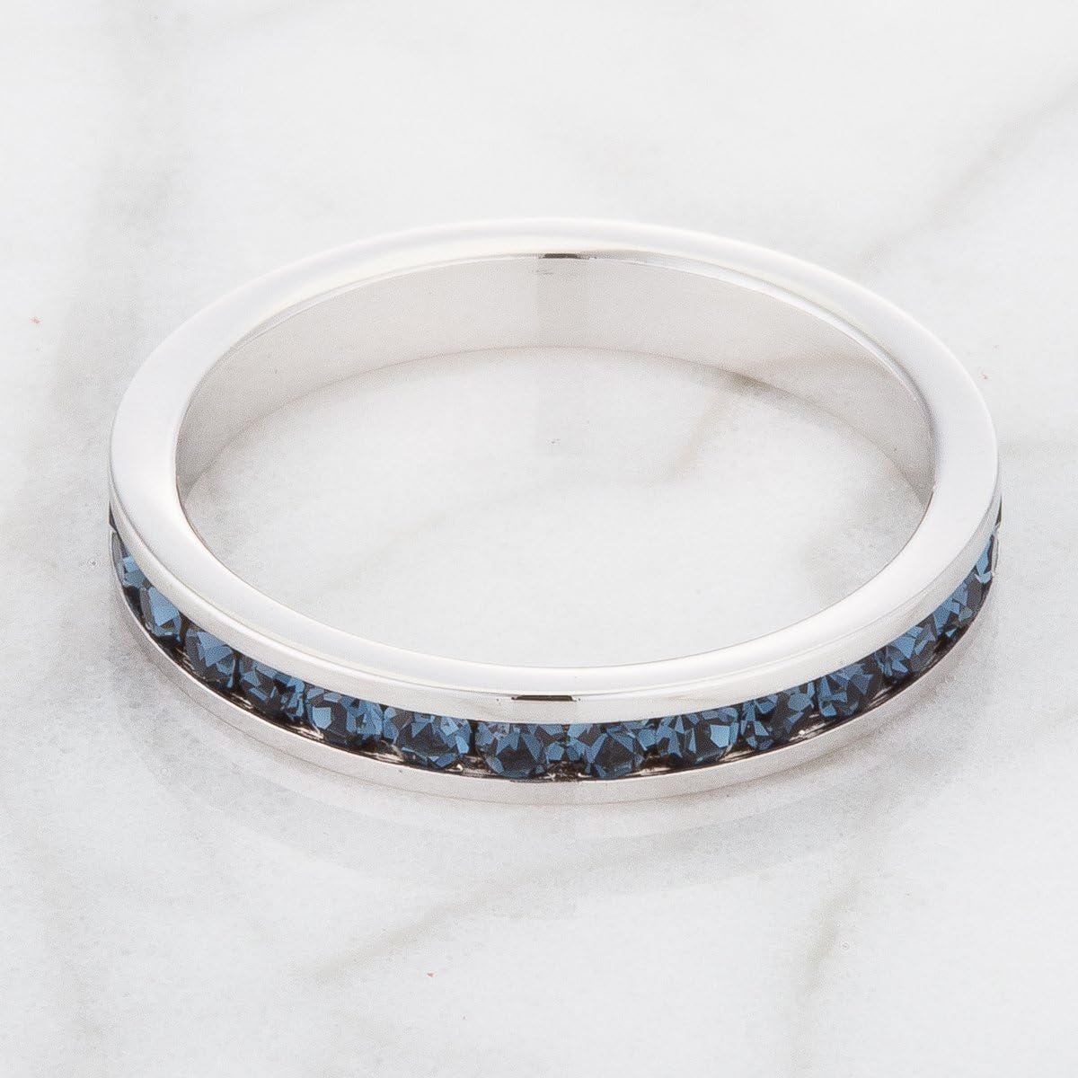 Stylish Birthstone Stackables Swarovski Crystal Eternity Bands