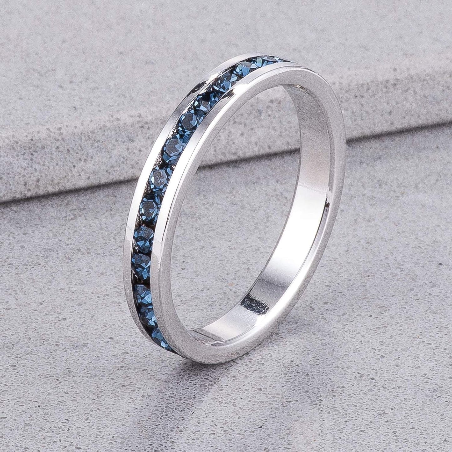 Stylish Birthstone Stackables Swarovski Crystal Eternity Bands - WORLD TIME VISITS