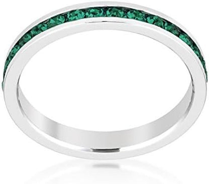 Stylish Birthstone Stackables Swarovski Crystal Eternity Bands