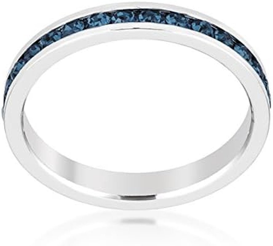 Stylish Birthstone Stackables Swarovski Crystal Eternity Bands