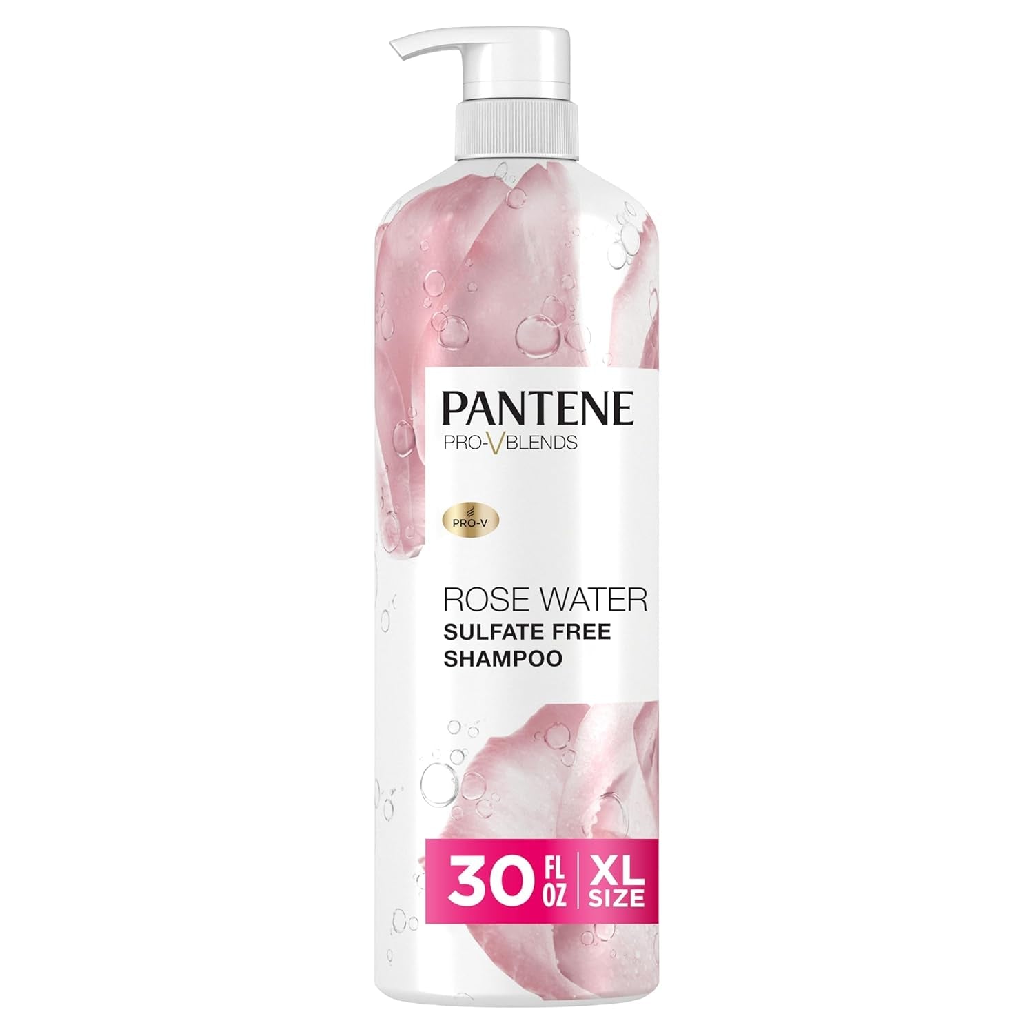 Sulfate Free Rose Water Shampoo, Soothes, Replenishes Hydration, Safe for Color Treated Hair, Nutrient Infused with Vitamin B5 and Antioxidants, Pro - V Blends, 30.0 Oz - WORLD TIME VISITS