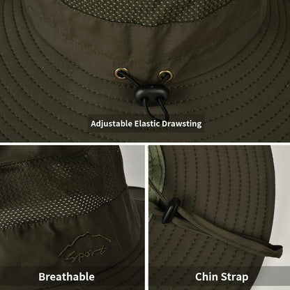 Sun Hats for Men Women Fishing Hat UPF 50+ Breathable Wide Brim Summer UV Protection Hat - WORLD TIME VISITS