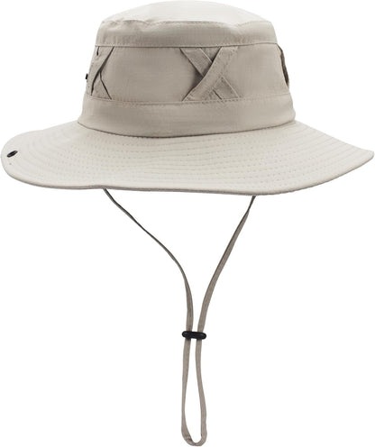 Sun Hats for Women Men UV Protection Summer Hat Wide Brim Packable UPF50 Cowboy Hat Hiking Fishing Hats - WORLD TIME VISITS