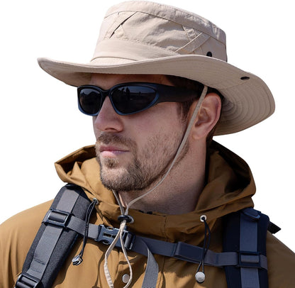 Sun Hats for Women Men UV Protection Summer Hat Wide Brim Packable UPF50 Cowboy Hat Hiking Fishing Hats - WORLD TIME VISITS