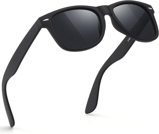 Sunglasses Men Polarized Sunglasses for Mens and Womens,Black Retro Sun Glasses Driving Fishing UV Protection - WORLD TIME VISITS