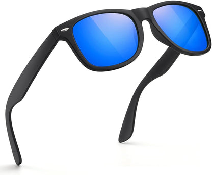 Sunglasses Men Polarized Sunglasses for Mens and Womens,Black Retro Sun Glasses Driving Fishing UV Protection - WORLD TIME VISITS