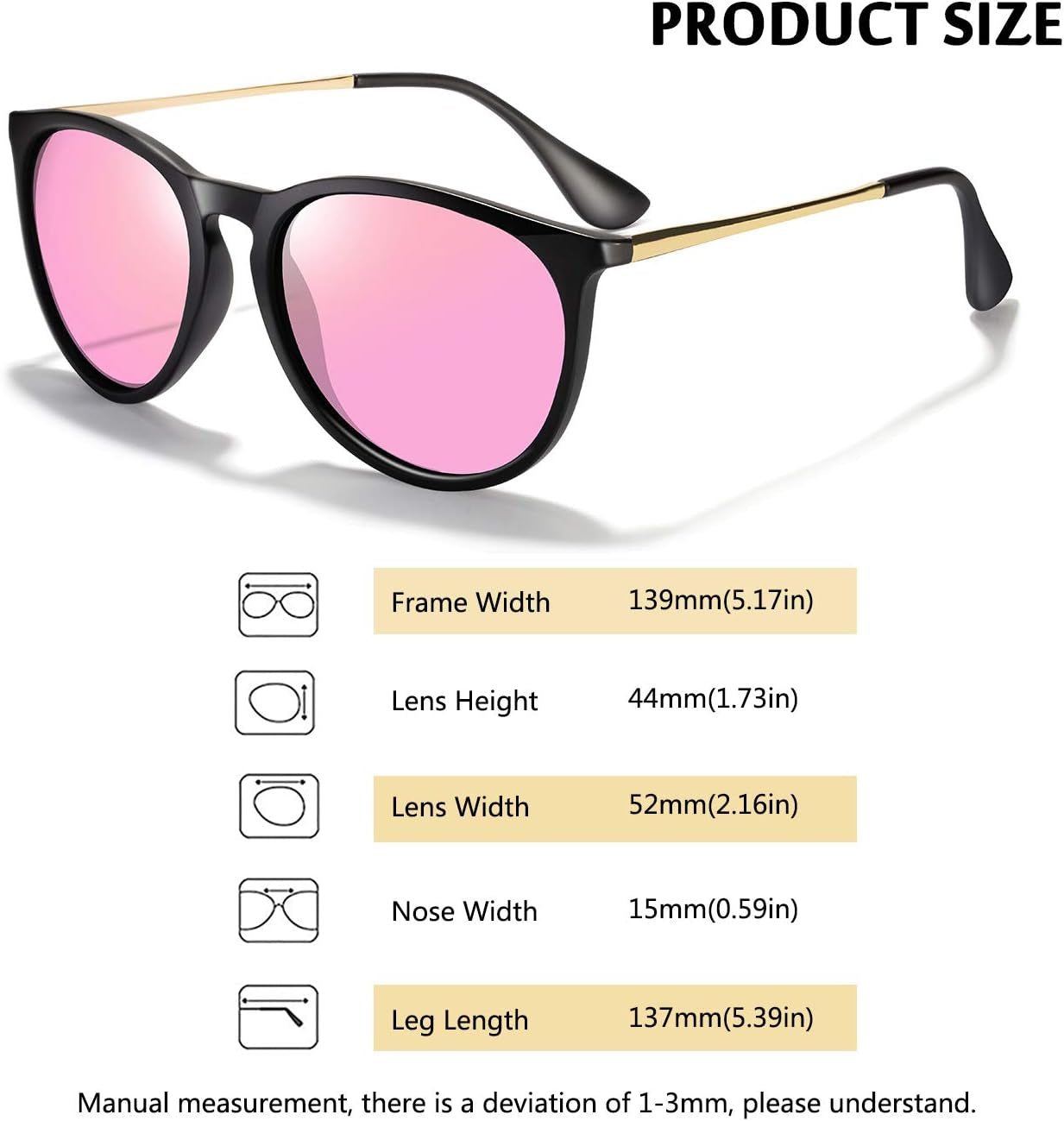 Sunglasses Womens Men Polarized UV Protection Trendy Vintage Retro round Mirrored Lens Sunglasses for Women