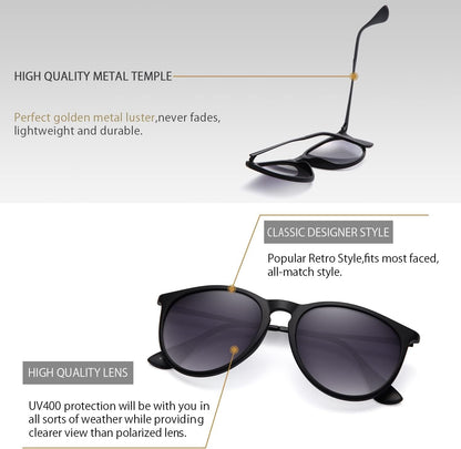 Sunglasses Womens Men Polarized UV Protection Trendy Vintage Retro round Mirrored Lens Sunglasses for Women