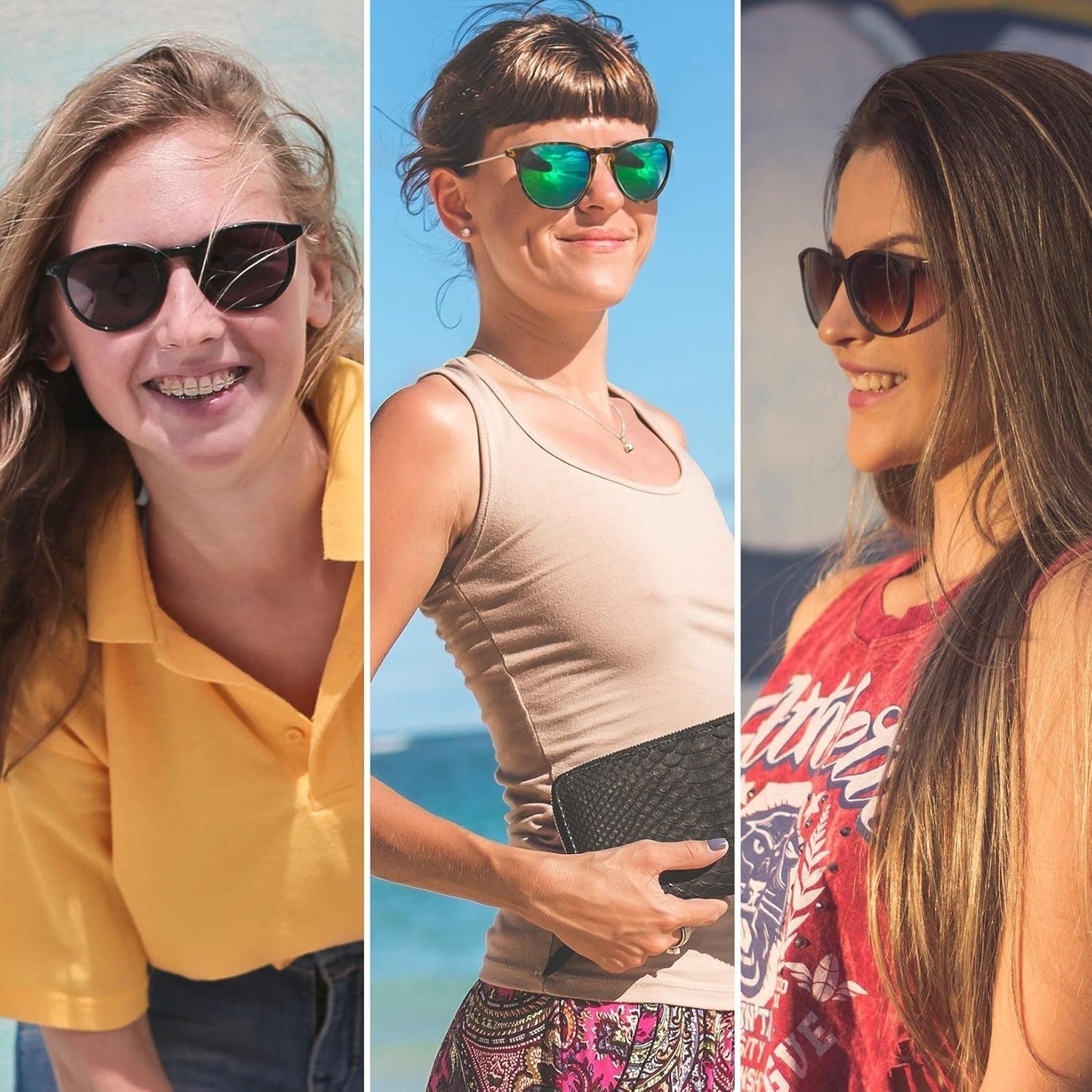 Sunglasses Womens Men Polarized UV Protection Trendy Vintage Retro round Mirrored Lens Sunglasses for Women
