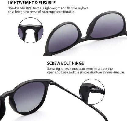 Sunglasses Womens Men Polarized UV Protection Trendy Vintage Retro round Mirrored Lens Sunglasses for Women