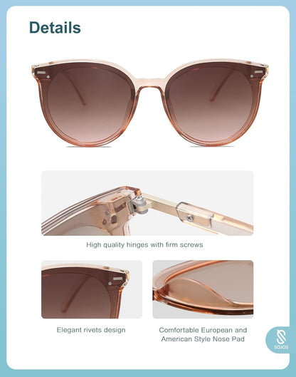 Sunglasses Womens Trendy 2025 Classic round Retro Vintage Shades Large Frame Sunnies SJ2067