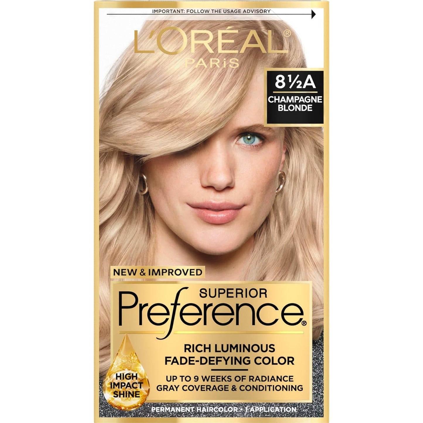 Superior Preference Fade - Defying + Shine Permanent Hair Color, 8.5A Champagne Blonde, Pack of 1, Hair Dye - WORLD TIME VISITS