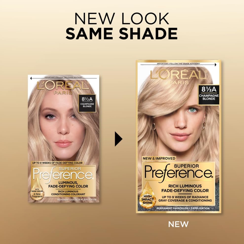 Superior Preference Fade - Defying + Shine Permanent Hair Color, 8.5A Champagne Blonde, Pack of 1, Hair Dye - WORLD TIME VISITS