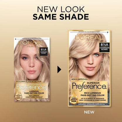 Superior Preference Fade - Defying + Shine Permanent Hair Color, 8.5A Champagne Blonde, Pack of 1, Hair Dye - WORLD TIME VISITS