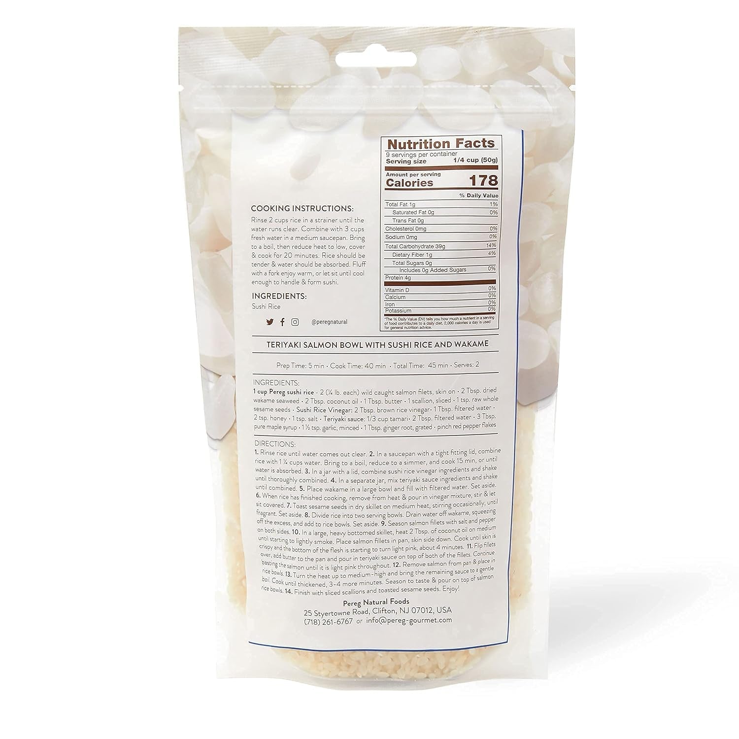 Sushi Rice (16 Oz) - White Sticky Short Grain - Vegan, Non - Gmo, Made in USA - Sushi, Rice Ball, and Everyday Japanese Dishes - Resealable Packaging - WORLD TIME VISITS