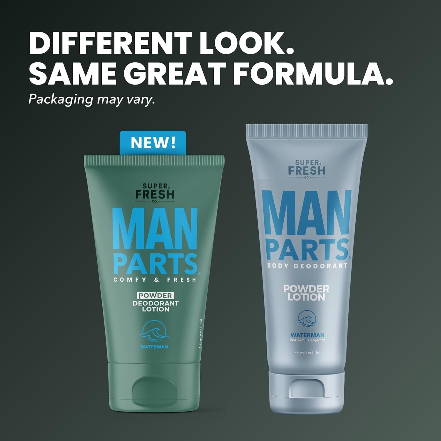 Sweatblock Man Parts Ball Deodorant for Men - Powder Lotion, Fresh Control Odor, anti Chafing, Stop Itch, Absorb Sweat, Aluminum Free, 4 Oz Tube (2PK) - WORLD TIME VISITS