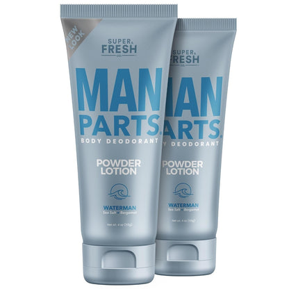 Sweatblock Man Parts Ball Deodorant for Men - Powder Lotion, Fresh Control Odor, anti Chafing, Stop Itch, Absorb Sweat, Aluminum Free, 4 Oz Tube (2PK) - WORLD TIME VISITS