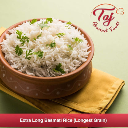 TAJ Premium 1121 Basmati Rice, Extra Long Grain Basmati Rice from India | 10Lbs