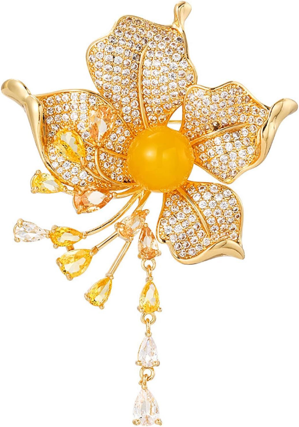 Tassels Collar Pins Flash Diamond Tassel Brooch Corsage Women'S anti Lost Brooch Accessories Silver - WORLD TIME VISITS