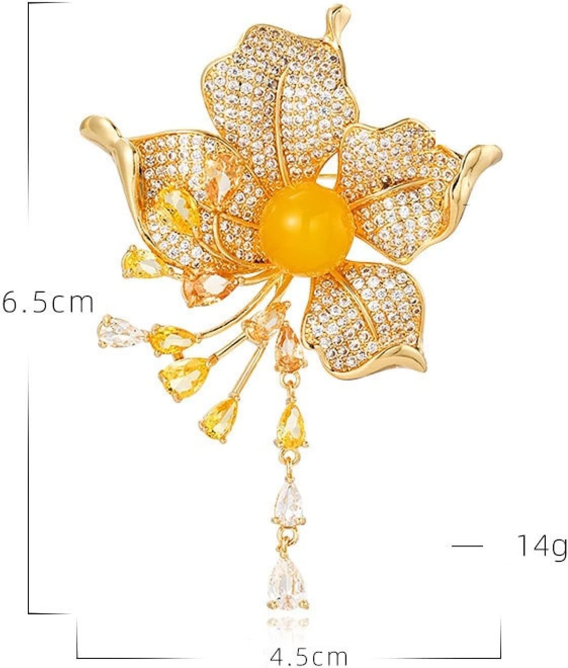 Tassels Collar Pins Flash Diamond Tassel Brooch Corsage Women'S anti Lost Brooch Accessories Silver - WORLD TIME VISITS