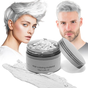Temporary White Hair Color Wax, Instant Hairstyle Cream Hair Pomades, Easy Cleaning Disposable Hair Styling Paint for Men Women Kids Cosplay, Party and Ball