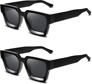Thick Square Sunglasses for Men Women Retro Chunky Rectangle Shades UV400 Protection VL9731