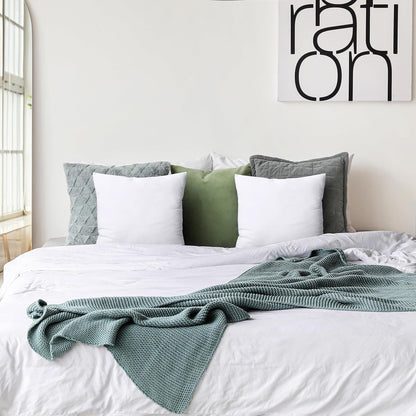 Throw Pillows Insert (Pack of 2, White) - 12 X 12 Inches Bed and Couch Pillows - Indoor Decorative Pillow