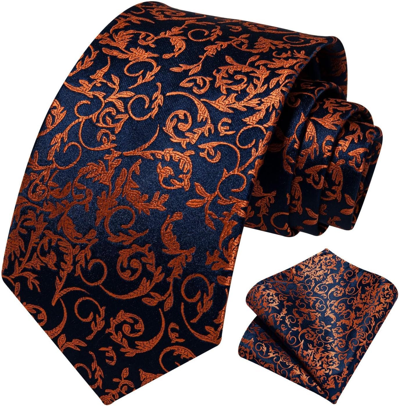 Ties for Men Paisley Floral Tie Handkerchief Classic Woven Business Formal Necktie and Pocket Square Set Wedding