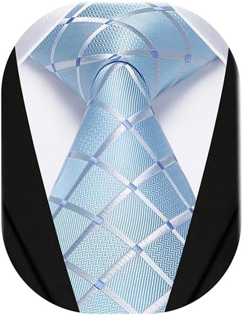 Ties for Men Solid Color 3.35" Formal Business Necktie Classic Satin Mens Wedding Party Ties - WORLD TIME VISITS