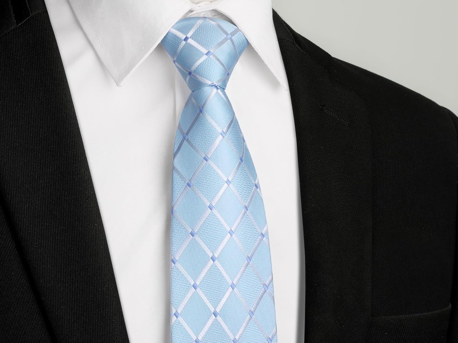 Ties for Men Solid Color 3.35" Formal Business Necktie Classic Satin Mens Wedding Party Ties - WORLD TIME VISITS