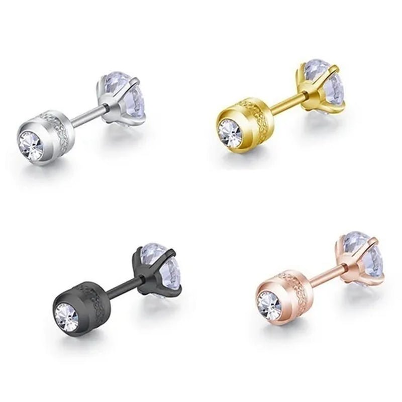 Titanium Steel Earrings for Men Stainless Steel Earrings for Women Men Earrings Diamond Earrings - WORLD TIME VISITS