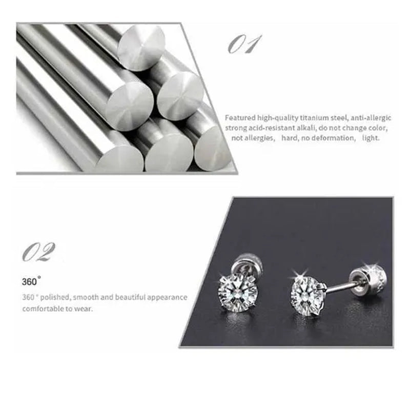 Titanium Steel Earrings for Men Stainless Steel Earrings for Women Men Earrings Diamond Earrings