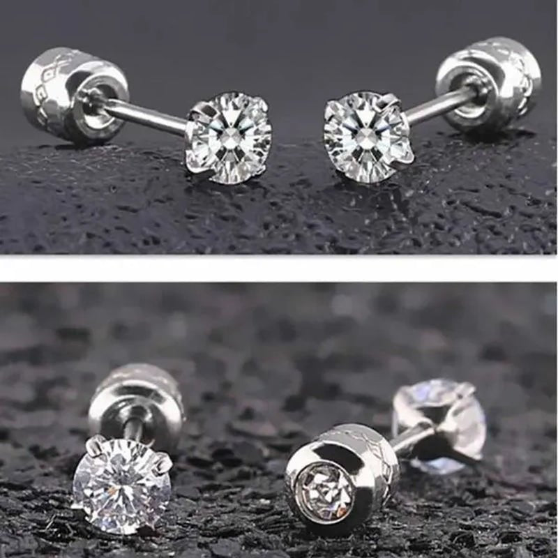 Titanium Steel Earrings for Men Stainless Steel Earrings for Women Men Earrings Diamond Earrings - WORLD TIME VISITS