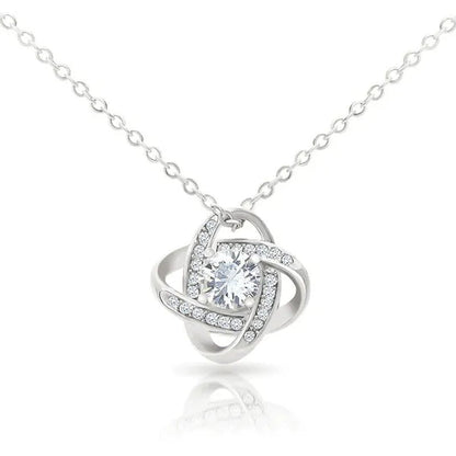 To My Beautiful Daughter S925 Sterling Silver Cubic Zirconia Knot Necklace Daughter Birthday Gift Ideas Message Card Gifts