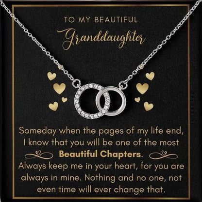 To My Beautiful Granddaughter 925 Sterling Silver Cubic Zirconia Perfect Pair Necklace Message Card Gifts Granddaughter Necklace Granddaughter Gifts - WORLD TIME VISITS