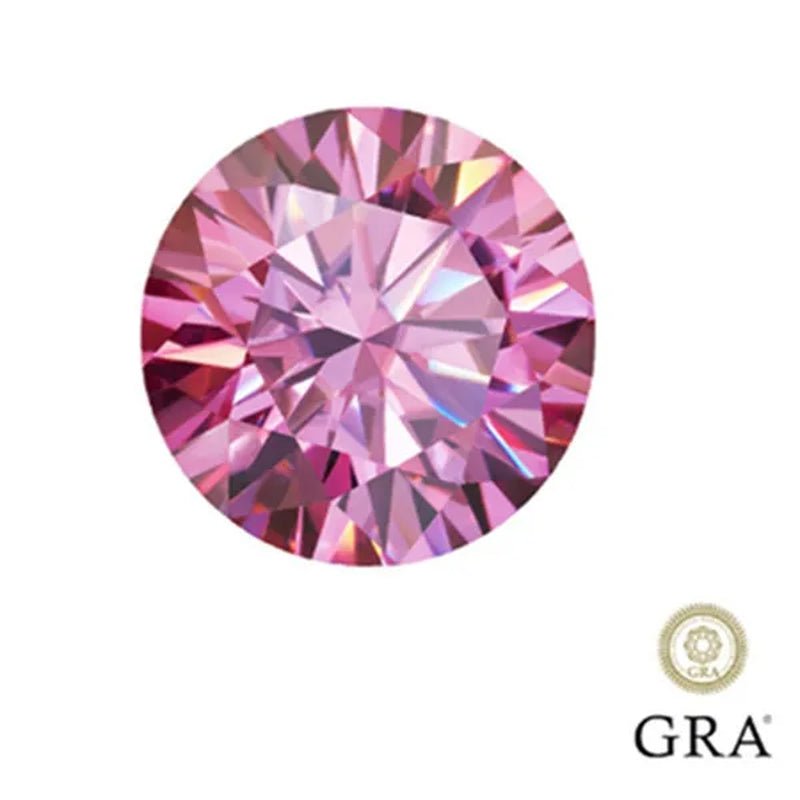 Top Pink morsonite naked diamond gem vvs1 excellent round cut cream ring finger with gra certificate - WORLD TIME VISITS