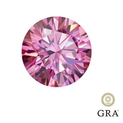 Top Pink morsonite naked diamond gem vvs1 excellent round cut cream ring finger with gra certificate - WORLD TIME VISITS