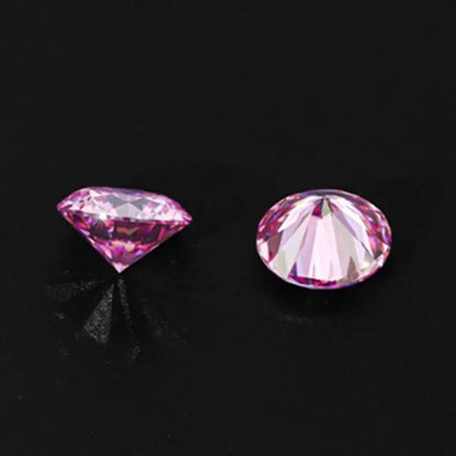Top Pink morsonite naked diamond gem vvs1 excellent round cut cream ring finger with gra certificate