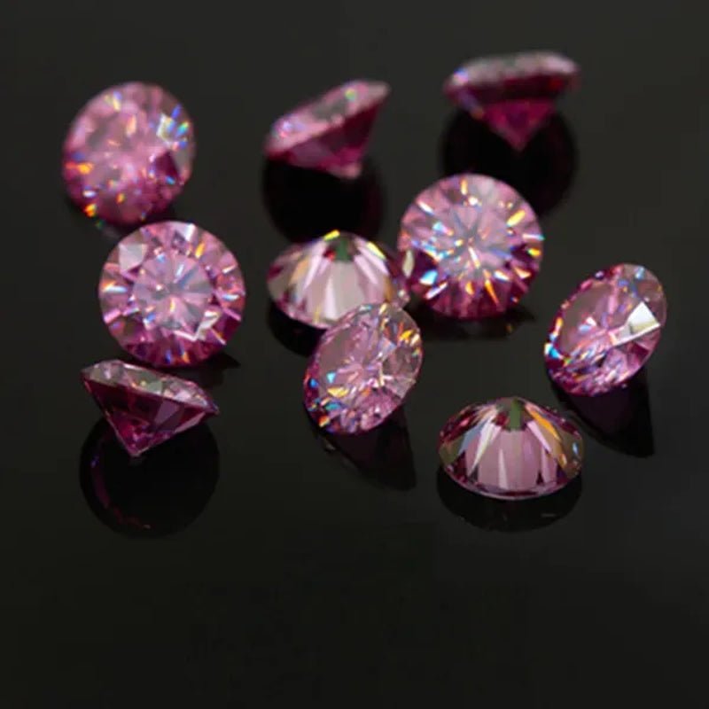 Top Pink morsonite naked diamond gem vvs1 excellent round cut cream ring finger with gra certificate