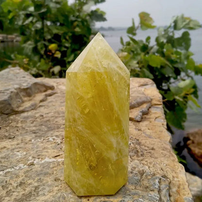 Top Quality Natural Large Size Clear Citrine Tower Points Smoky Citrine Quartz Crystal Healing Wand for Decoration