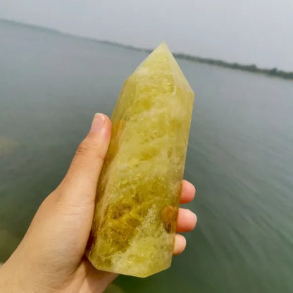 Top Quality Natural Large Size Clear Citrine Tower Points Smoky Citrine Quartz Crystal Healing Wand for Decoration