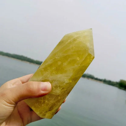 Top Quality Natural Large Size Clear Citrine Tower Points Smoky Citrine Quartz Crystal Healing Wand for Decoration - WORLD TIME VISITS