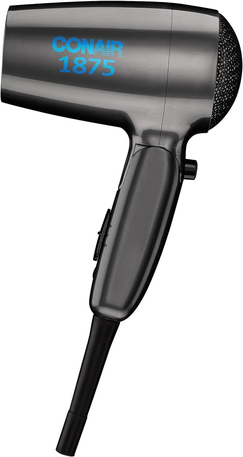 Travel Hair Dryer with Dual Voltage, 1875W Compact Hair Dryer with Folding Handle, Travel Blow Dryer - WORLD TIME VISITS