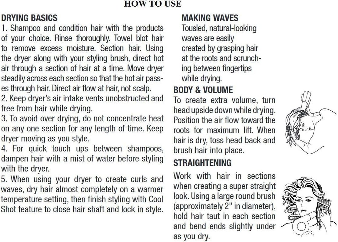 Travel Hair Dryer with Dual Voltage, 1875W Compact Hair Dryer with Folding Handle, Travel Blow Dryer