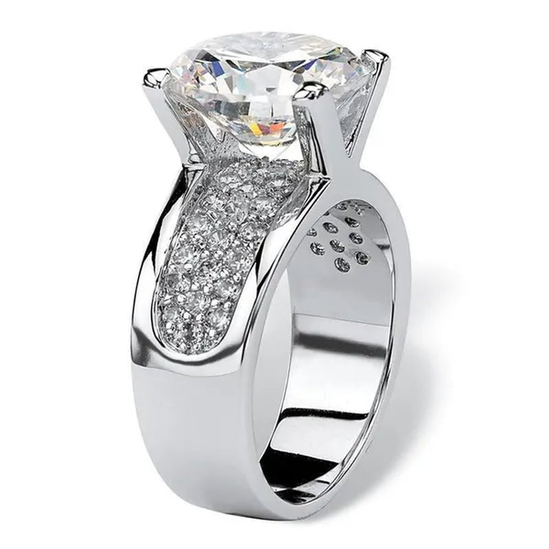 Trendy 4 Prong Setting 2 Ct Diamond Rings for Women Engagement Wedding Rings Proposal Gift - WORLD TIME VISITS
