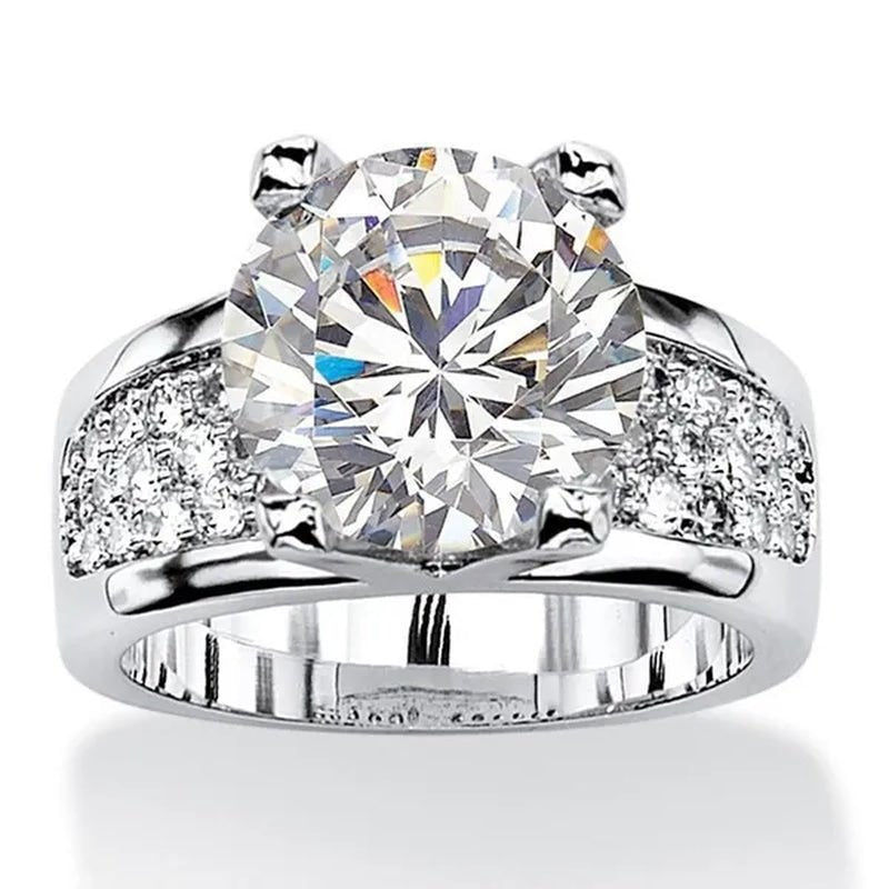 Trendy 4 Prong Setting 2 Ct Diamond Rings for Women Engagement Wedding Rings Proposal Gift