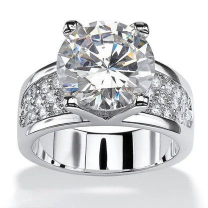 Trendy 4 Prong Setting 2 Ct Diamond Rings for Women Engagement Wedding Rings Proposal Gift - WORLD TIME VISITS